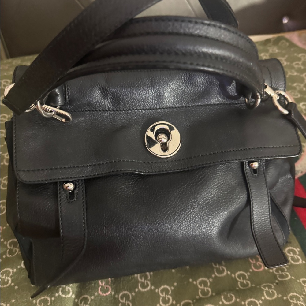 Yves Saint Laurent Black Leather Satchel with sliver  Hardware - Picture 4 of 7